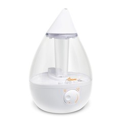 Crane White Teardrop Ultrasonic Cool Mist Humidifier, 1 Gallon, Clear &