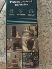 HoMedics Air Care Anywhere Portable Ultrasonic Humidifier 7.7 oz Black