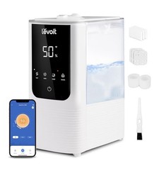 LEVOIT Smart Humidifier 4.5L Warm & Cool Mist Quiet 26dB App Alexa Top Fill Wht