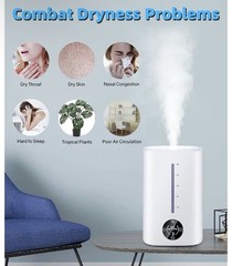 5L Top-Fill Cool Mist Tabletop Humidifier Aroma Diffuser Digital Timer 28dB