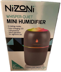 Nizoni Portable USB Color Change LED Mini Car Home Humidifier 9.5oz Cooling Mist