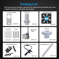 19L Large Capacity DIY Humidifier Kit – for Plants, Mushrooms, Grow Tents, Terra