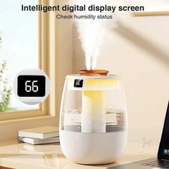 1.3L Ultrasonic Humidifier: Dual-Mist, Top-Fill, LED Light – Ideal for Bedrooms