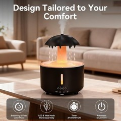 Raindrop Humidifier Essential Oil Diffuser 7 Color LED Quiet Rotating Decor New