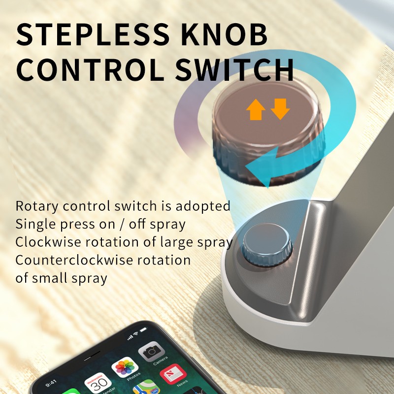 Adjustable Spray Size Wireless Charging Humidifier Over Voltage Protection