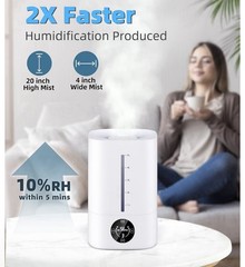 5L Top-Fill Cool Mist Tabletop Humidifier Aroma Diffuser Digital Timer 28dB