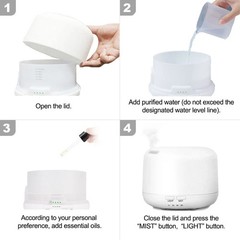 500ml Essential Oil Aroma Diffuser for Large Room LED Humidifier Air Purifier