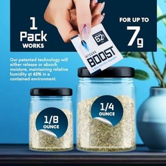 Humidity Control Packs 62% RH 2 Gram 50 Pack 2-Way Moisture Absorber for Food