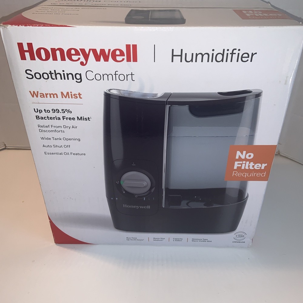 Honeywell Soothing Comfort Warm Mist Humidifier 1 Gallon No Filter HWM845B New