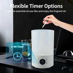 Top Fill Humidifiers for Bedroom, 4.0L Tank Cool Mist Humidifiers for Large Room