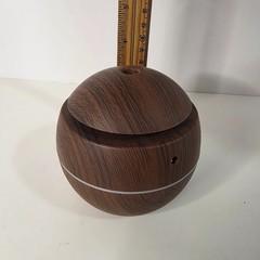 Mini Wood Grain USB Cool Mist Humidifier LED Sphere w/ Power Cord