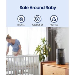 Quiet Ultrasonic Humidifier W/ Adjustable Mist Auto Shut Off 320sqft Bedrooms US