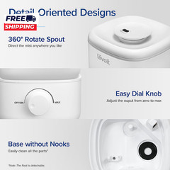Top Fill Humidifiers for Bedroom 2.5L Tank for Large Room Easy to Fill & Clean