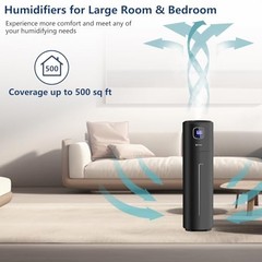 Humidifier 9L Ultrasonic Cool Mist Quiet Tower 350ML/H Top Fill Remote Control