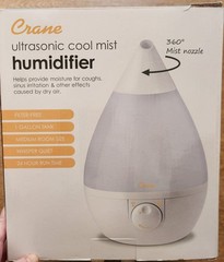 Crane EE-5301W Drop Ultrasonic Cool Mist Humidifier – White