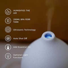 Ceramic Essential Oil Diffuser Ultrasonic Aroma Mist Humidifier Auto Shut-Off US