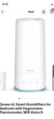 Govee 4L Smart Humidifiers for Bedroom with Hygrometer Thermometer, Wifi Voice &