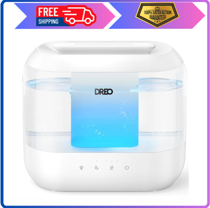 Dreo 4L Cool Mist Humidifier,32H Runtime,Quiet Ultrasonic,for Bedroom &Large Roo