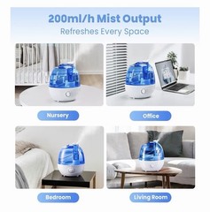 New In Box BONTILL COOL MIST HUMIDIFIER – 2.5L Water Tank Adjustable Nozzle