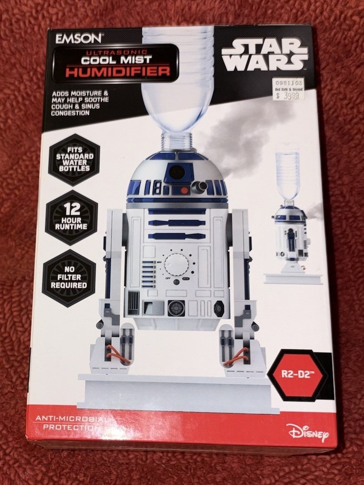 Disney Star Wars R2D2 Personal Ultrasonic Cool Mist Anti-Microbial Humidifier