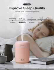 LtYioe Colorful Cool Mini Humidifier, USB Personal Desktop Humidifier for Car, O