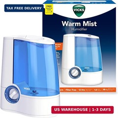 Vicks Warm Mist Humidifier Filter-Free 1-Gal Tank, Auto Shut-Off, Night Light, V