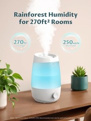 Stylish 2.5L Humidifier with Adjustable LEDs – Serenity for Bedroom & Plants