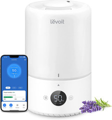 Smart Cool Mist Top Fill Humidifiers for Bedroom with Sensor, Auto Humidity Sett