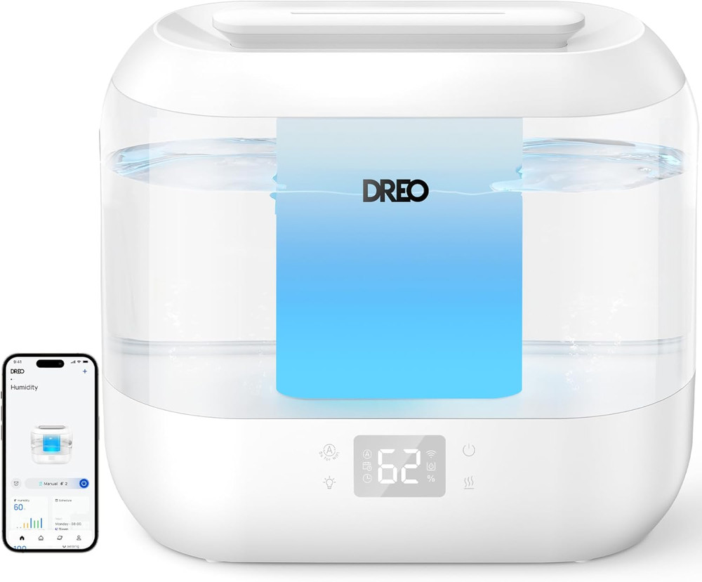 Dreo Smart Humidifiers for Bedroom, Top Fill 4L Supersized Humidifier Large Room