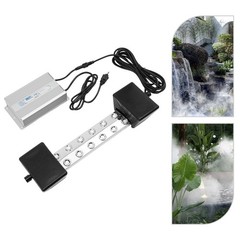12-Head 110V Ultrasonic Mist Maker Kit Pond Fogger Mister Machine w/2 Buoy NEW!