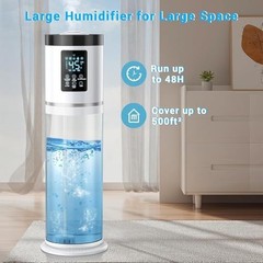 Large Room 8L Ultrasonic Cool Mist Humidifier with 7-Color Light & Essential Oil