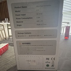 Model K50 Tabletop Evaporative Humidifier Quiet Timer Filter USB 5V 2.5W