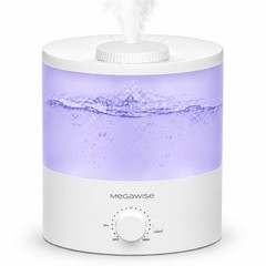 Megawise Cool Mist Humidifiers for Bedroom, 2L Tank Ultra-Quiet Medium, white