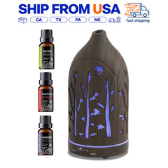200ml Ultra Quiet Essential Oil Diffuser for Home 7 LED Light BPA-Free Bedroom