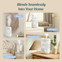 Top Fill Humidifier for Bedroom, 2.5L Large Room Tank, Quiet 28dB Operation