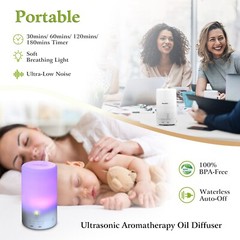Mini Ultrasonic Cool Mist Humidifier Essential Diffuser w/ 7 Color LED 4 Timer