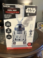 Emson R2-D2 Ultrasonic Tabletop Humidifier, Fits Water Bottles, Anti-Microbial