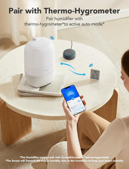 Smart Humidifiers for Bedroom, 3L Top Fill Cool Mist Humidifier | 24Db Quiet Run