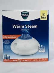 Vicks Warm Steam Vaporizer Humidifier with Night Light – 1.5gal – 600 sq ft – Wh