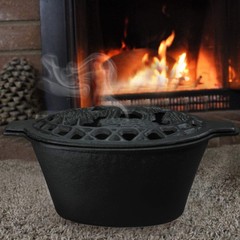 Woodstove Steamer Stove Humidifier Cast Iron Lattice Top Rust 2.3 Quart