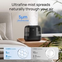 Top Fill Humidifier 4L Quiet 36H Runtime Ultrasonic Mist Baby Nursery Indoor New