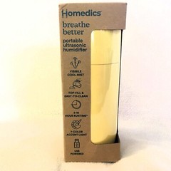 NEW HoMedics YELLOW Personal Humidifier Portable Ultrasonic Cool Mist USB Charge