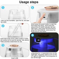 1.5L Humidifiers For Bedroom Indoor Ultrasonic Cool Mist LED Humidifier Top Fill