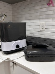 Tabletop Evaporative Cool Mist Humidifier 2.5 Gal 300 sq ft Gray/White