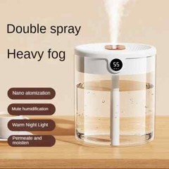 Air Humidifier 2L Large Capacity Double Nozzle With LCD Humidity Display