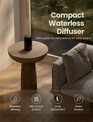 Waterless Essential Oil Diffuser, Portable Aromatherapy Diffuser with Black