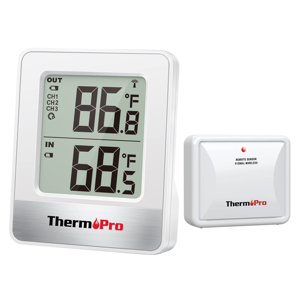 ThermoPro Indoor Outdoor Thermometer Wireless White In-outdoor