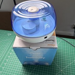 Crane Ultrasonic Cool Mist Humidifier 360° Nozzle Filterless Night Light Blue