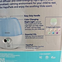 Vicks 3-in-1 Sleepy Time Humidifier Diffuser Nightlight, VUL500