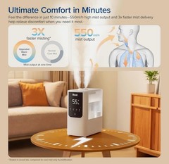 Humidifiers for Bedroom Home, Smart Warm and Cool Mist Air Humidifier
